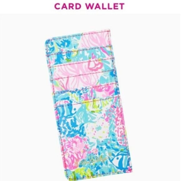 Lilly Pulitzer Pink and Blue Card Holder in Fished my Wish print NWT - Picture 1 of 3